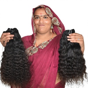 Extensions de cheveux Remy 100% naturels indiens bruts bouclés, non traités, cheveux de temple, 100g, double trame machine, meilleur prix - Product Image 1