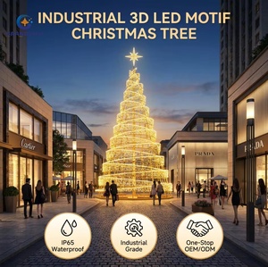 Arbre <span class=keywords><strong>de</strong></span> Noël géant illuminé personnalisable pour l'extérieur avec structure en fer, conçu pour les projets <span class=keywords><strong>de</strong></span> grande envergure et l'éclairage paysager - Product Image 1