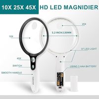 10X 30x Large Handheld Lighted Magnifier with 13 LED Lights 3 Mode Rechargeable for Seniors Reading & Close Work