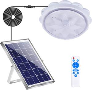 Plafonnier solaire LED en gros pour jardin avec télécommande IP65, couverture de 30 pieds carrés, rechargeable, vente directe usine - Product Image 1