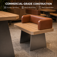 Banquette de restaurant, banquette à dossier en retour avec structure en chêne pour hôtel, café, cantine, salle à manger, salon, banquet, bar et terrasse