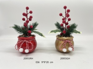Pot de <span class=keywords><strong>Plantes</strong></span> <span class=keywords><strong>Artificielles</strong></span> Père Noël Bonhomme de Neige Moto Pots de Succulentes Petit Pot de Fleurs de Noël <span class=keywords><strong>pour</strong></span> la Maison - Product Image 5