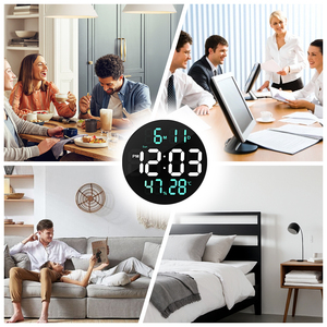 Khuyến mãi mới xe buýt thời gian lịch ngày phòng khách màu xanh kép LED 10.5 "Chữ số lớn kỹ thuật số Đồng hồ treo tường với điều khiển từ xa - Product Image 6