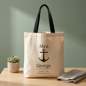 Bolsa de Bienvenida para Boda Anchor's Away - Ecológica, 100% Algodón, 6 Oz. Bolsas de Regalo de Lona de 15x16 Pulgadas Aprox. Manijas largas de 24 pulgadas para - Product Image 2