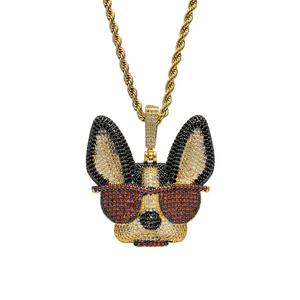 Colar Hip Hop Iced Out com Pingentes Grandes de Latão Banhado a Ouro CN137 e Zircônias Cúbicas, Joia de Festa para Homens e Mulheres, Presente - Product Image 1