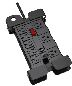ETL & cETL Listado 8 Tomadas USB Metal Habitação Power Strip 90J Surge Protector Power Bar