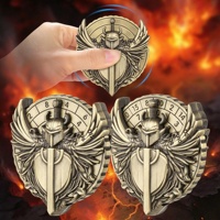 Retro Golden Embossed Flying Sword Compass Metal D20 Roulette Fidget Spinner 7 in 1 DND Dice Stress Relief Gift