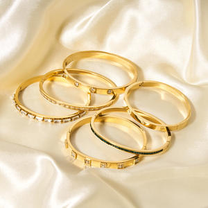 Fashion American Diamond Jewellery Women Bangles <strong>Indian</strong> Green Zircon for Wedding Anniversary Silver Luxury Bracelets ALN2511193 - Product Image 4