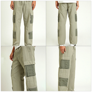 Erkek Hip Hop kıyafet rapçi pantolon özel Logo baskılı fermuar orta yükselişi 800 gaz kadife Extreme Sheer Baggy kargo işlemeli - Product Image 2