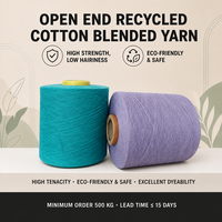 Fil mélangé polyester-coton 20S Open End recyclé régénéré NE8/1 12S 16S pour chaussettes, gants, tricotage, tissage TC CVC – Vente en gros