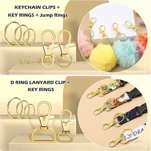 Kit de porte-clés avec fermoirs mousquetons, crochets pivotants et chaînes d'extension pour projets de bricolage et fabrication de bijoux - Product Image 3
