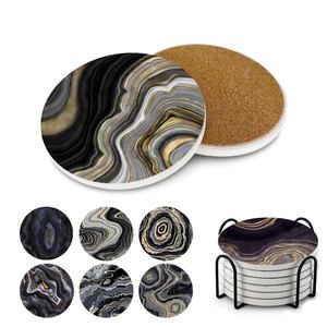 Керамические подставки под заказ, текстурированная мраморная заготовка, 10 см, диаметр 8 мм - Product Image 1