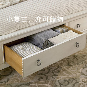 <span class=keywords><strong>Lit</strong></span> <span class=keywords><strong>double</strong></span> américain en bois <span class=keywords><strong>de</strong></span> chêne massif personnalisé <span class=keywords><strong>de</strong></span> 1.5/1.8m <span class=keywords><strong>Lit</strong></span> <span class=keywords><strong>de</strong></span> <span class=keywords><strong>rangement</strong></span> français vintage vieux blanc pour chambre principale Mariage traditionnel - Product Image 5