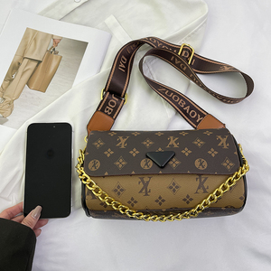 Bolsos de Moda para Mujer, Cilíndricos, con Cadena, Correa de Hombro Única, de Cuero PU y Poliéster, Diseño Portátil, Venta Directa de Fábricas Chinas - Product Image 3