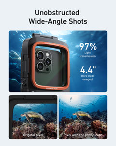 <span class=keywords><strong>TELESIN</strong></span> 2025 nueva llegada 20m/65ft Snorkeling teléfono funda impermeable carga fotografía Mango para buceo teléfono móvil - Product Image 3