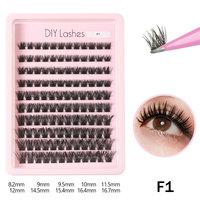 Lot de 120 faux cils en grappe de tournesol, kit DIY pour cils en grappe, cils naturels effilés à bande fine