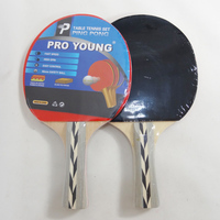 Raquettes de ping-pong avec balles, base en bois durable, écologiques, adaptées aux débutants, avec caoutchouc collant inversé, pour usage intérieur/extérieur