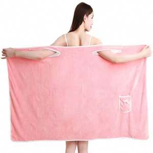 I-0311 Hot <b>Sale</b> Wearable <b>Towel</b> Bathrobe Fast Dry Washcloth Wrap Women Bath <b>Towels</b> Woman Sleepwear <b>Towel</b> - Product Image 4
