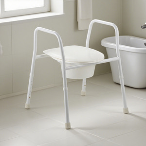 Foxconn Adjustable Commode Chair White 160kg Capacity For <b>Elderly</b> And Pregnant Women Bathroom Use - Product Image 2