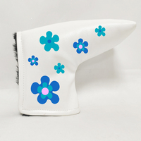 Housse de tête de putter de golf en cuir PU personnalisée en gros, avec logo brodé de qualité supérieure, pour clubs de golf
