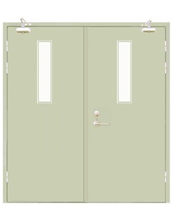 Cửa chống cháy bên ngoài trong tài sản dân cư cửa trước cửa kim loại chống cháy với cửa sổ xem - Product Image 4