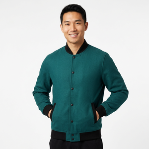 Veste pour homme, manches longues, vestes d'hiver pour garçons, veste de baseball brodée en twill, tailles enfant et adulte - Product Image 1