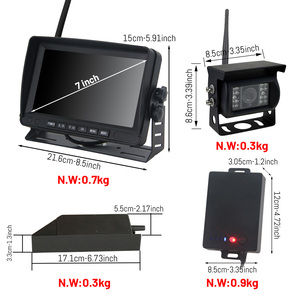 7inch AHD màn hình không dây Laser không thấm nước xe nâng máy ảnh 1080P HD điểm mù hệ thống phát hiện - Product Image 2