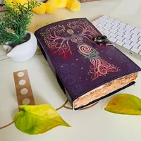 Mère de la terre Vintage cuir Journal cahier livre des ombres A5 taille vierge sans doublure coloré Deckle bord papier Journal Type