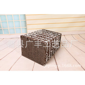 Square <b>Wicker</b> <b>Laundry</b> <b>Basket</b> With Lid Handmade Storage Organizer For Clothing <b>Laundry</b> Room Standing Type GF 15 - Product Image 2
