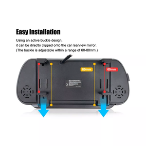 Moniteur de voiture 7 pouces avec caméra de recul à clipser, système de stationnement pour voiture, vision nocturne, kit étanche pour plaque d'immatriculation - Product Image 5