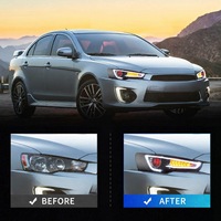 Phares LED Demon Eye pour Mitsubishi Lancer EX 2008-2016, feux de jour DRL, clignotants séquentiels, projecteur, montage plug and play