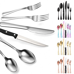 Bán buôn dùng một lần thân thiện với môi mạ Vàng Matte Flatware <span class=keywords><strong>Set</strong></span> số lượng lớn thép không gỉ bạc dao kéo cho đám cưới - Product Image 1