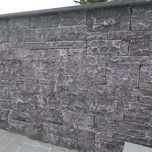 Vente directe de l'usine chinoise Panneau mural culturel en pierre calcaire grise pour revêtement mural de villa Finition de surface divisée