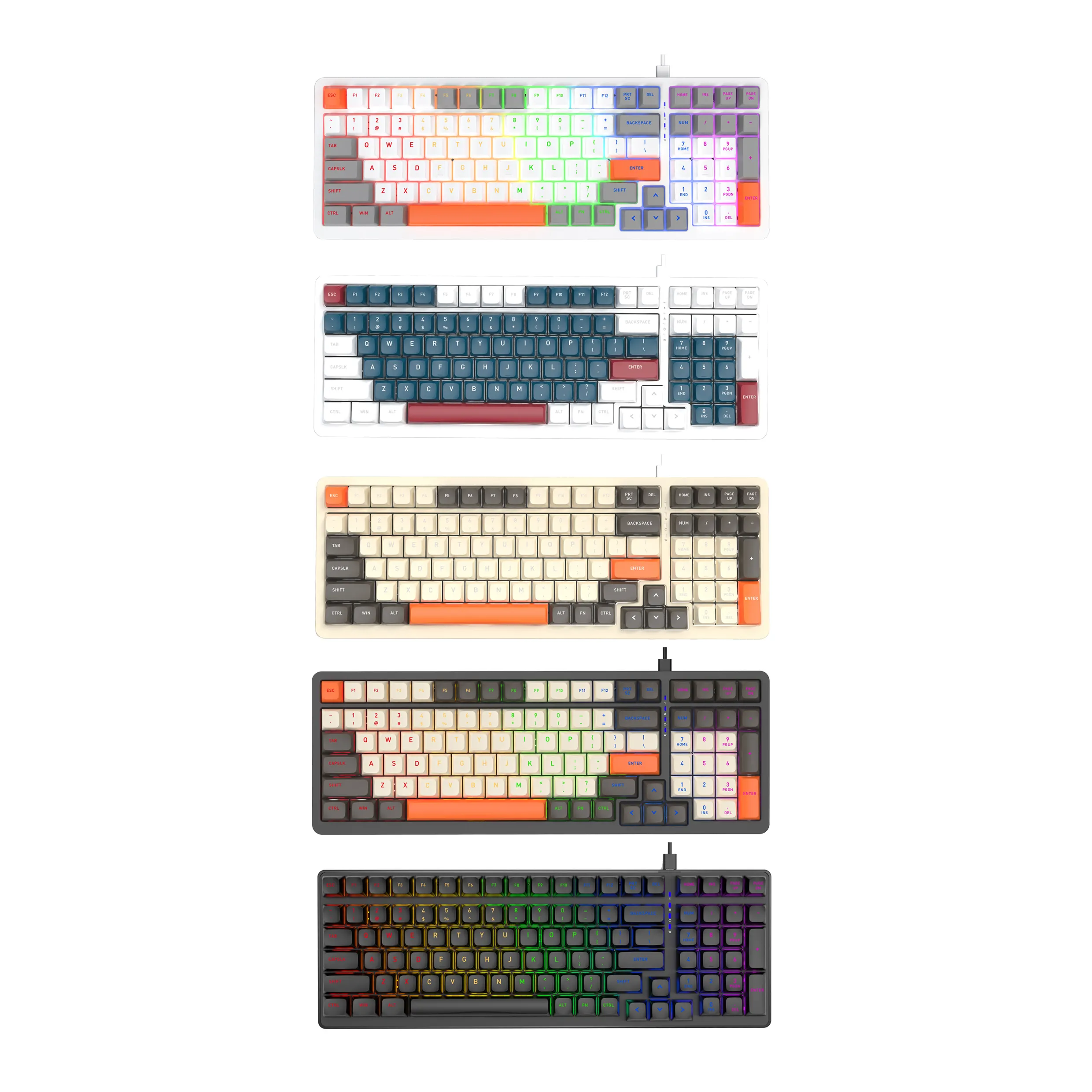 High-quality RGB PC Mechanical Gaming Keyboard ABS Keycaps 100keys Gaming Keyboard