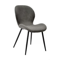Chaise de salle à manger nordique moderne, siège ergonomique rembourré en tissu, pieds en métal, chaise d'appoint pour la maison et les restaurants