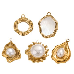 จี้ไข่มุกสไตล์บาโรกฝรั่งเศส ชุบทอง 18K PVD บนสแตนเลสสตีล สำหรับทำเครื่องประดับ |   กันน้ำและป้องกันการแพ้ - Product Image 5