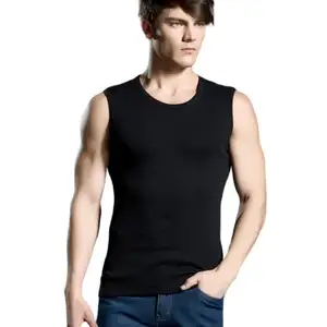 Men's Sleeveless Sports And Fitness Wide Shoulder Solid Round Neck V-neck Breathable Summer Cotton Vest