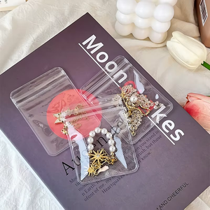 Haute qualité petit PVC fermeture éclair sac sérigraphié recyclable clair/Transparent cosmétique collier bijoux pochette haute visibilité - Product Image 1