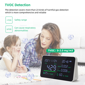 Analyseur de gaz CO2 de bureau ZN-AZ-2COHD05, détecteur infrarouge 6-en-1 avec mesure HCHO et TVOC - Product Image 4