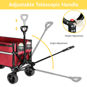 Wagon pliant à quatre roues polyvalent industriel léger et durable cadre en acier magasin de transport facile Support OEM personnalisé - Product Image 4