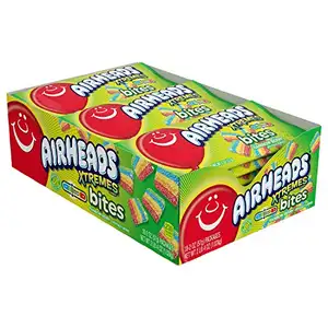 Air heads Xtremes beißt süß saure Süßigkeiten Rainbow Berry Non Melting 18er Pack