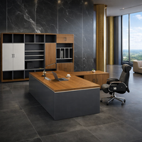 Ensemble de bureau et chaise de direction en bois moderne et durable avec plateau en mélamine pour bureaux et tables de villa et de bureau