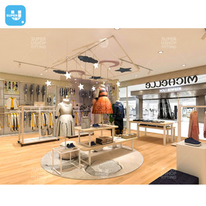 Présentoir de vêtements pour enfants personnalisé à la mode magasin de vêtements pour enfants meubles en bois magasin pour bébé Design d'intérieur - Product Image 1