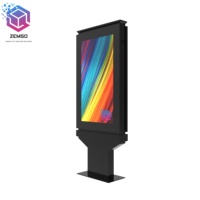 Papan Menu Drive Thru Layar Sentuh Luar Ruangan, Pemutar Signage Digital LCD Android untuk Iklan, Model Berdiri di Lantai