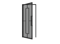Portes en verre trempé transparent/brun/gris/noir avec cadre en acier intérieur et poignées longues