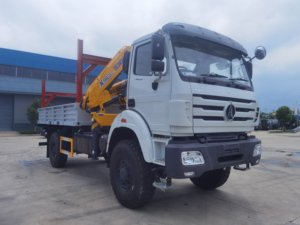 รถบรรทุกขนส่งบุคลากรขับเคลื่อนสี่ล้อแบบ 4x4 AWD พวงมาลัยขวา ยี่ห้อ Beiben พร้อมเครนไฮดรอลิก 6.3 ตัน สำหรับงานโลจิสติกส์ - Product Image 3