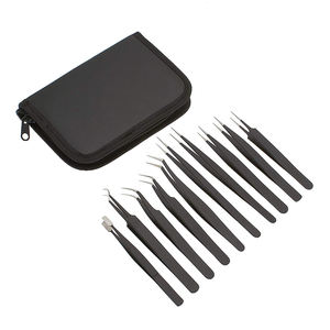 Kit de 10 pinces à épiler incurvées de précision en acier inoxydable antistatique et durables pour extensions de cils, artisanat, bijoux et beauté - Modèle 2026 - Product Image 4