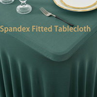 Jupe de table extensible en polyester, housse de table rectangulaire élastique 4FT 5FT 6FT 8FT pour banquet, mariage, vente en gros