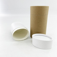 Tube ovale en papier kraft biodégradable personnalisé de 5 ml, 10 ml, 15 ml, 60 ml, 75 ml pour baume à lèvres, conteneur de stick déodorant à poussoir pour emballage