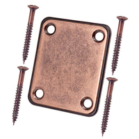 Plaque de joint de manche de guitare électrique carrée en métal vintage, plaque de manche de basse avec 4 vis pour pièces de guitare électrique
